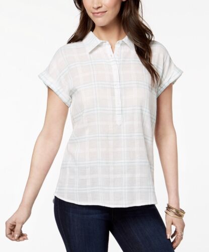 Women's Short Rolled Sleeve Button Shirt