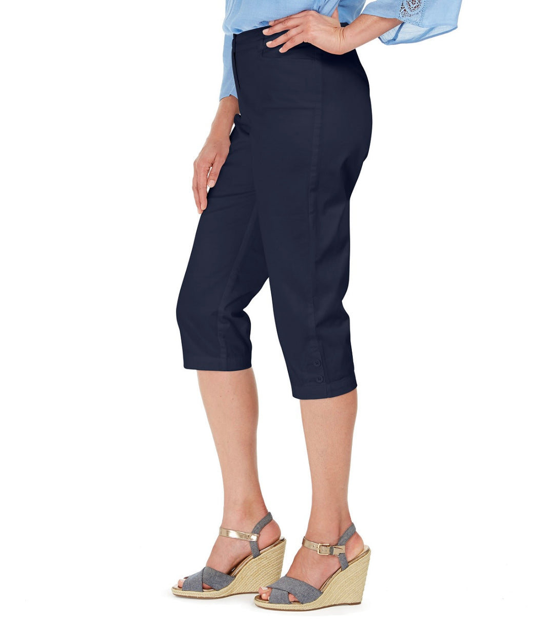 Karen Scott Women's Petite Comfort-Waist Capri Pants Intrepid Blue Size 10P