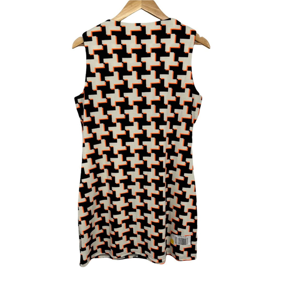 Geometric Pattern Sleeveless Maternity Dress