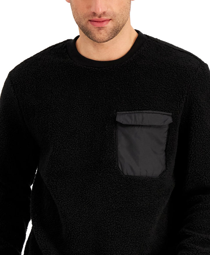 Alfani Men's Crewneck Fleece Sweatshirt Black Size XL