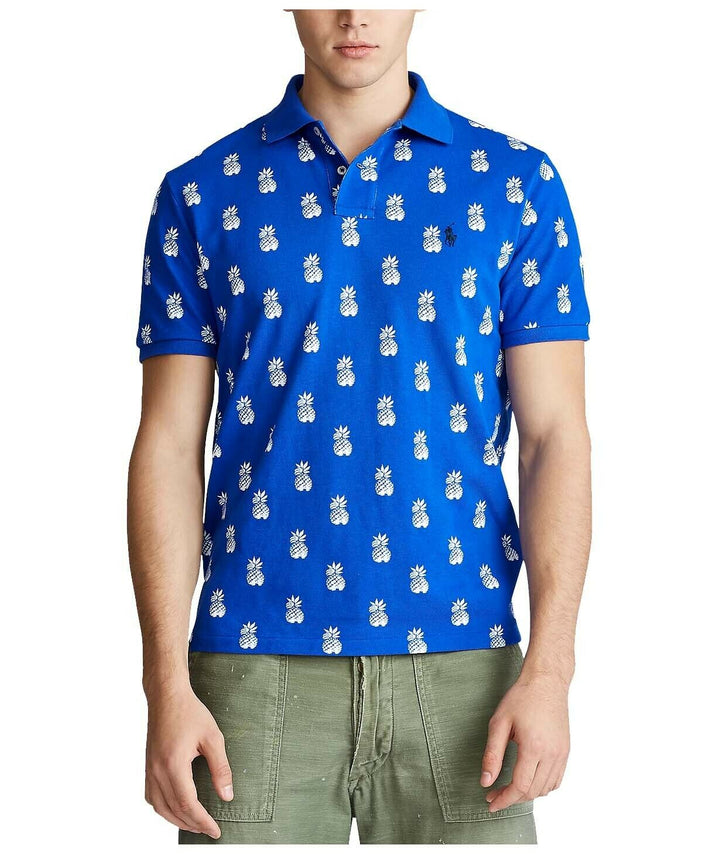 Polo Ralph Lauren Men's Pineapple Print Custom Slim Fit Mesh Shirt