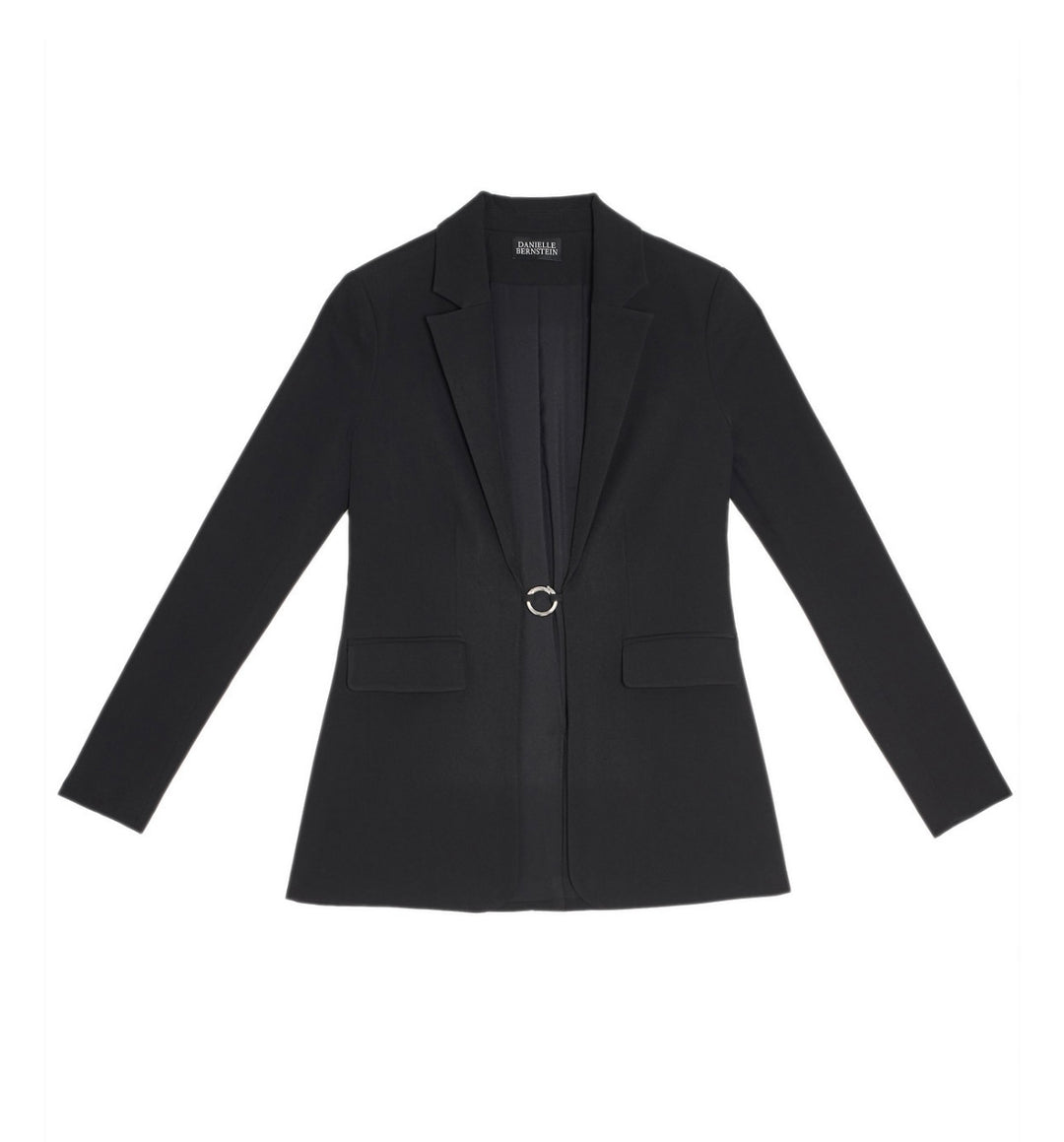 Danielle Bernstein Women's Pocketed Blazer Evening Jacket Black Size M