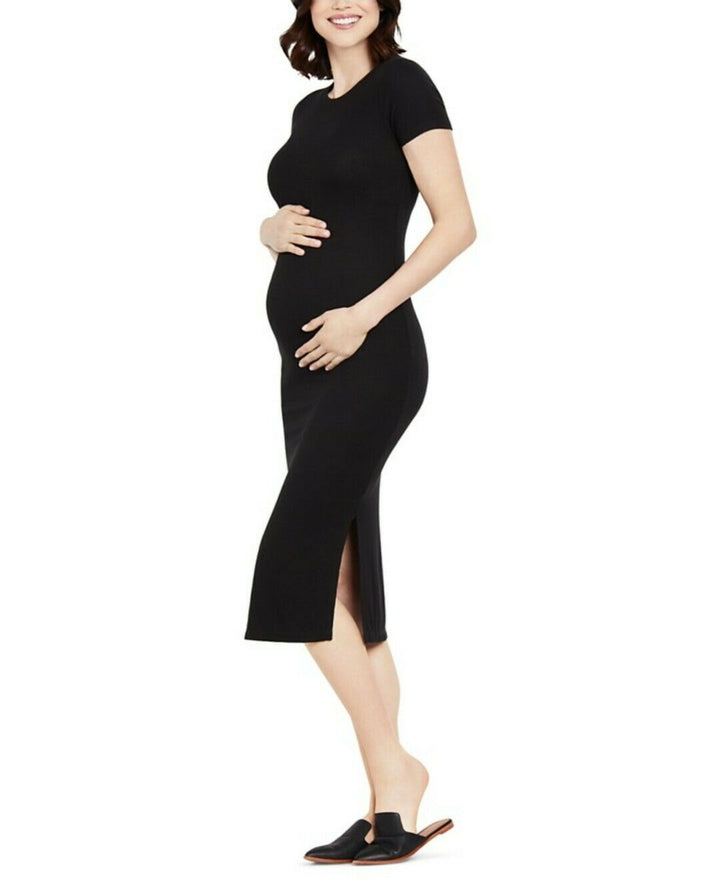 Motherhood Maternity Women's Ribbed-Knit Midi Maternity Dress