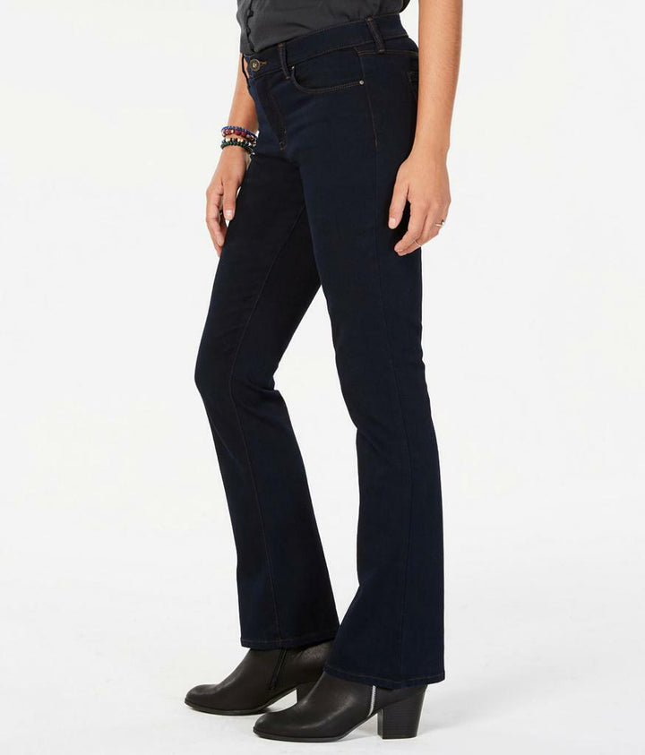 Women's Mid-Rise Bootcut Jeans Pockets Stretch