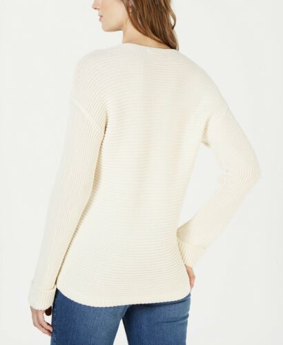 Women's V-Neck Cuffed-Sleeve Sweater