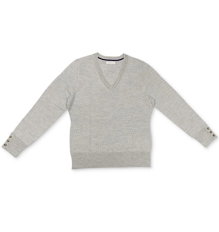Women's V-Neck Button-Sleeve Sweater